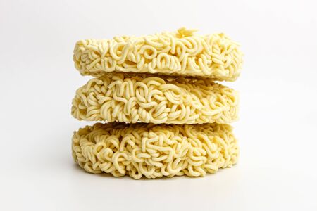 instant ramen. The winding side. Flour noodlesの写真素材