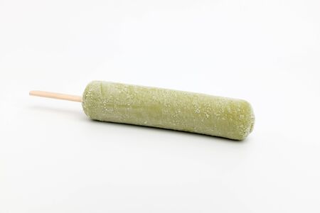 Green tea flavor Ice Cream stick dessert.の写真素材