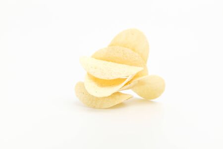 Potato chips. Salty sweets with potato flavor.の写真素材