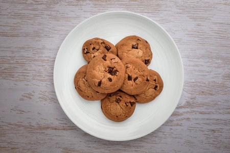 Soft cookie dessert. Sweet dessert made of chocolate. Cookies with chocolate chips