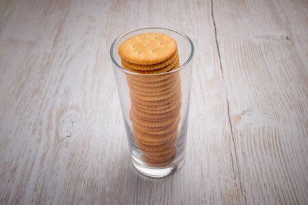 Crispy dessert. Biscuits made of flour. snack. Biscuits with saltの写真素材