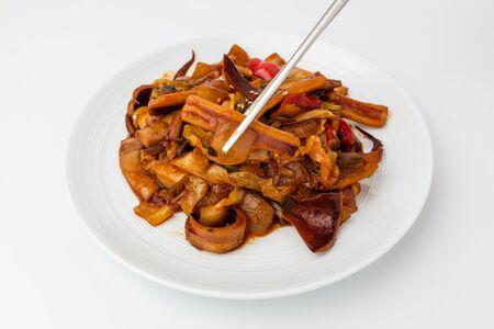 Squid stir-fried with seasoning.の写真素材