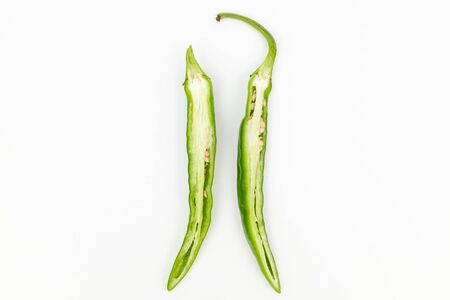 Korean style hot pepper. Vegetables for Korean seasoning. Elongated pepperの写真素材