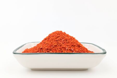 Red chilli powder. Spicy powder. Spices for food. Ground pepperの写真素材