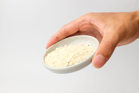 Powdered Wasabi. Spicy powder. Horseradish powder. Dry horseradish