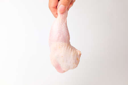 Chicken leg with skin. Fresh chicken legs. Chicken legs with a lot of meatの写真素材
