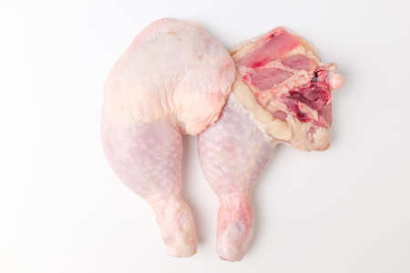 Chicken leg with skin. Fresh chicken legs. Chicken legs with a lot of meatの写真素材