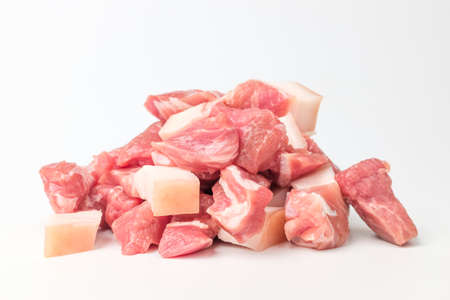 Raw pork. Thinly sliced ââpork belly. Meat cuts often eaten in Koreaの写真素材