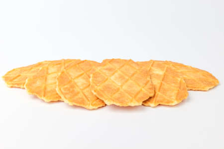 Waffle shape snack.の写真素材