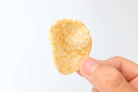 Crunchy snack. Dessert with a savory taste. Sweets with seasoningの写真素材