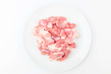 Raw pork. Thinly sliced ââpork belly.の写真素材