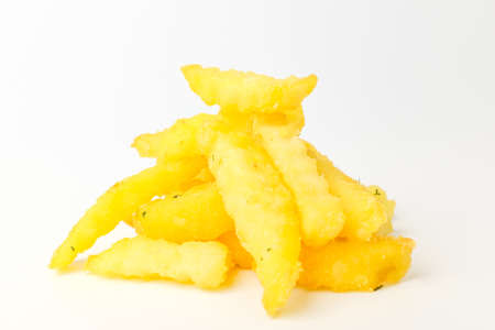 A dish of potatoes fried in oil. Fried vegetables. Tempura dishes with a soft textureの写真素材