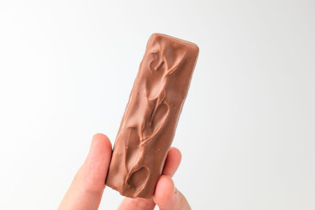 Dessert made of chocolate. Food that can be easily charged. Dessert with caramel and nougat