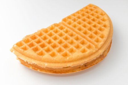 American waffle. Sweet and cinnamon-scented dessert. Belgian dessert culture