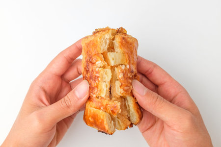 Dessert with apple jam. Sweet and soft bread. Apple flavored bread