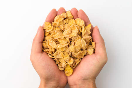 Meal replacement food. Corn food. Sweet and crunchy foodの写真素材