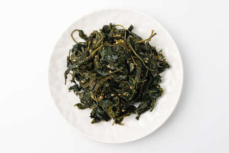 Leaves cooking. Dishes seasoned with leaves. Cooking mulberry leavesの写真素材