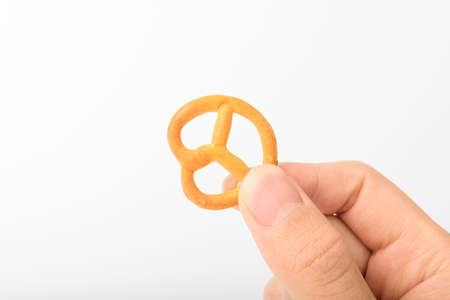 Crunchy and salty snack. Pretzel snack.の写真素材
