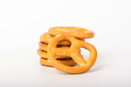 Crunchy and salty snack. Pretzel snack.の写真素材