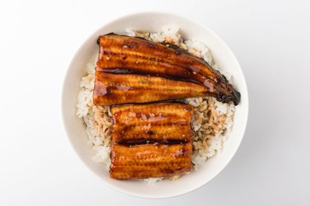 Seasoned eel. Eel on rice. Light and savory food