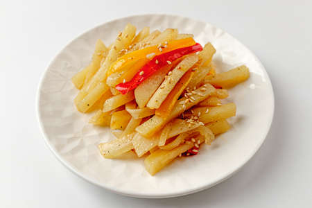 Sliced ââpotatoes and stir-fried.の写真素材