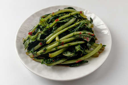 Spicy vegetarian food. Korean kimchi culture. green vegetablesの写真素材