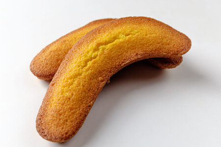Banana flavored bread. banana shaped bread. sweet and soft dessert
