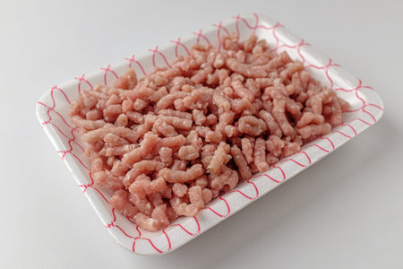 minced pork. leg meat. finely ground meat. fatty pork