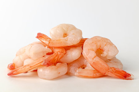 chopped seafood. Shrimp cooked in water. Soft and chewy seafoodの写真素材