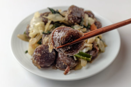 food made from pork intestines. soft and chewy food. Korean food cultureの写真素材