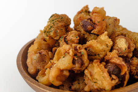 chicken gizzard dish. fried food. Chewy and savory chicken dishの写真素材