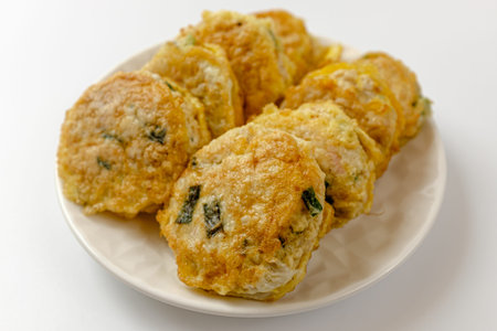 Asian food culture. Egg-Coated Ball. Food made of pork