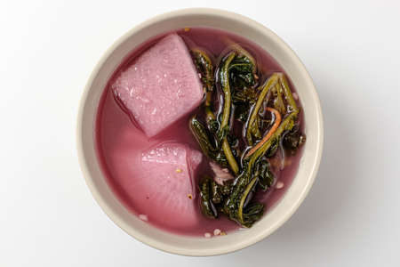 Kimchi with lots of soup. Cold, not spicy kimchi. Korean food cultureの写真素材