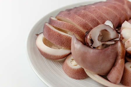 food made with squid. lightly poached food. Korean food cultureの写真素材