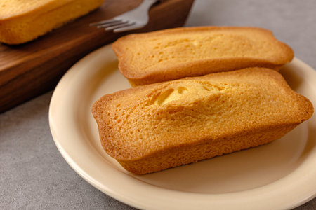 Sweet and savory gold ingot-shaped bread financier