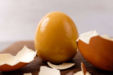 Smoked Eggs Smoked Using Oak Woodの写真素材