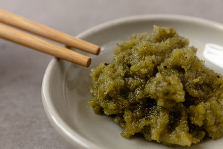 Spicy and savory sauce made from ground wasabi