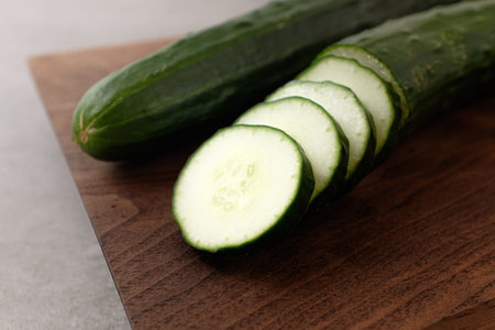 Long and succulent vegetable green cucumber