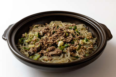 Seoul style bulgogi on a white backgroundの写真素材