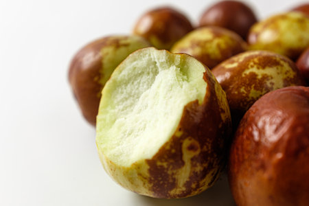 apple jujube on a white backgroundの写真素材
