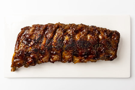pork ribs on a white background
