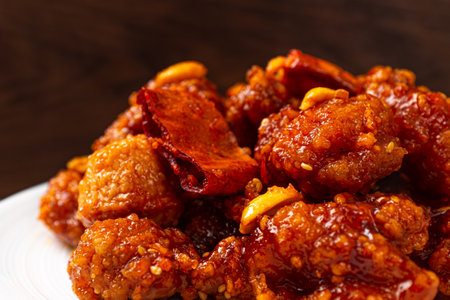 Gangjeong Chicken with Mala Sauceの写真素材