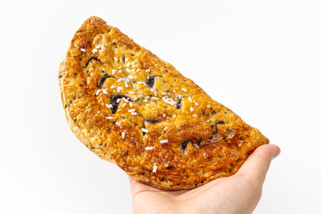 Blueberry pie on a white background