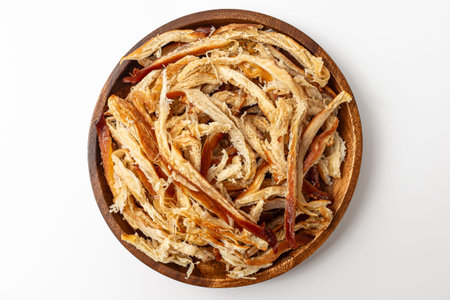 Pastry butter squid on white backgroundの写真素材