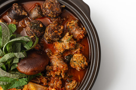 Sundae hotpot on a white backgroundの写真素材