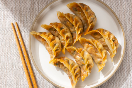 Kimchi dumplings made with kimchi