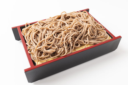 Zaru Soba Noodles Served in a Traditional Tray