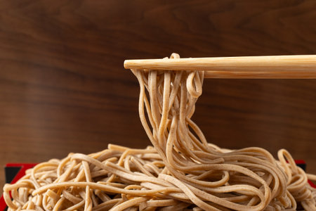 Zaru Soba Noodles with Dipping Sauce and Chopsticks