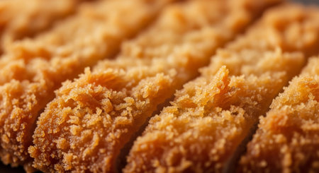 Close Up Texture of Crispy Pork Cutletの素材