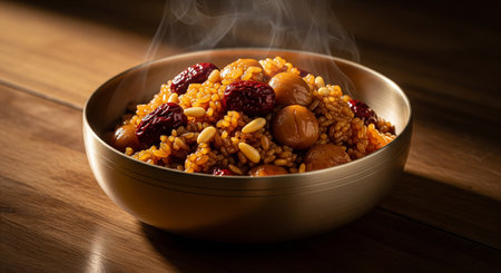 Pilaf with nuts, raisins and dried cranberriesの素材